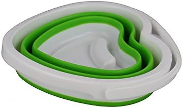 GMMH Silikoneimer Heart Falteimer Foldable Silicone Bin 5 L Collapsible Camping lila