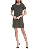 Eileen Fisher Womens Petite Jewel Neck T-Shirt Dress, Pp, Grey