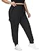 SEKINO Women's Plus Size Cargo Joggers Lightweight Quick Dry Hiking Pants Athletic Outdoor Pants Zipper Pockets Black 4X