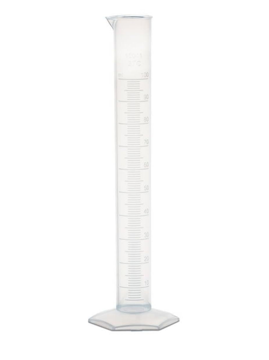 Probeta de Laboratorio para Ciencias, Cilindro Graduado de plástico, Base Hexagonal, Polipropileno, Esterilizable en Autoclave, capacidades múltiples(10ml)