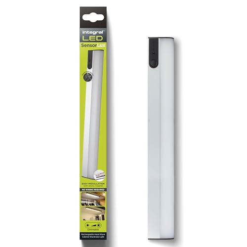 Integral LED SensorLux Warm Wit Dimbaar Bewegingsdetectie Onder Kast & Kledingkast Licht met Magnetische Strip – Aluminium Constructie, Oplaadbare 1600mAh Batterij & Eenvoudig te installeren