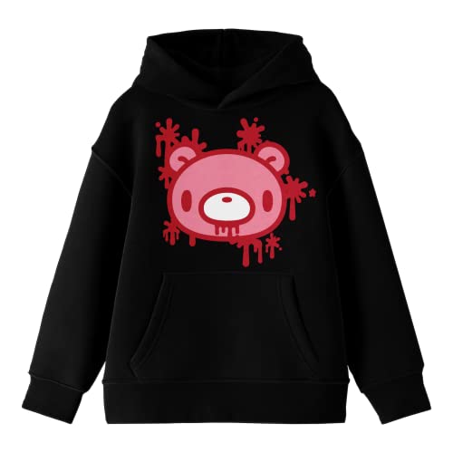 Gloomy Bear Blood Drip Character Icon Long Sleeve Boys' Black Hooded Sweatshirt