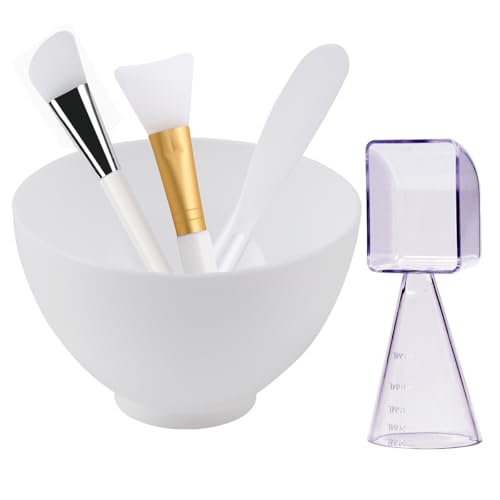 5 in 1 Gesichtsmaske Mischschale Set Enthält Silikon Gesichtsmaske Pinsel Applikator Gesichtsmaske Schüsseln Maske Spatel Messschaufel für DIY SPA Ton Maske