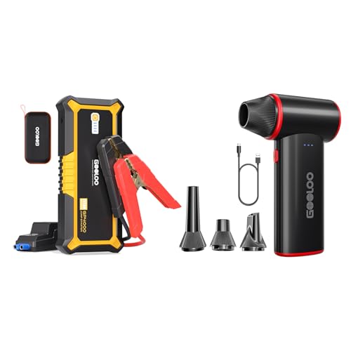 GOOLOO GP4000 Jump Starter 4000A Peak Car Starter & GOOLOO F3 Compressed Air Duster, 150000RPM Duster for Cleaning - Detailed View
