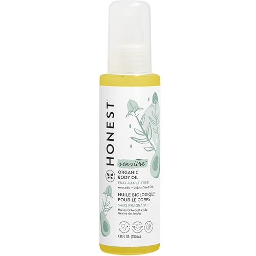 Image of The Honest Company Organic Body Oil | Gentle for Baby | Fragrance Free, Plant-Based, Hypoallergenic | 4.0 fl oz