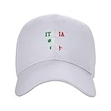 KLIUXBF Italia Italy Italian Hat Baseball Cap Fashion Dad Hat Curved Brim Snapback Caps for Men Women White