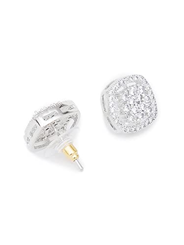 Image of Karatcart Women Green American Diamond Stud Earrings
