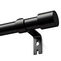 Schwarz Gardinenstange 76-228 cm, 25mm Vorhangstange Ausziehbar Curtain Rod Gardinenstangen für Fenster Outdoor (Schwarz Matt, 76 to 228 cm)