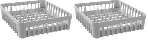 HENDI Cesta de Lavavajillas para Vasos - con 40 Pivotes de Soporte - 400 x 400 x (H) 110 mm (Paquete de 2)