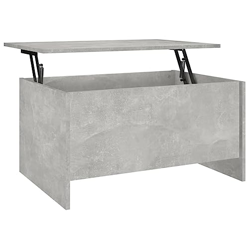 RINDIGOO Coffee Table Concrete Gray 31.5\"x21.9\"x16.3\" Engineered Wood,Versatile Lift Top Coffee Table with Storage for Living Room, Concrete Gray Living Room Furniture, Accent Tables - Thumbnail 3