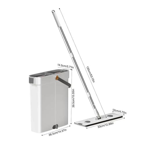 Wischeimer mit Wringer, drehbares Bodenwischer- und Eimer-Set, Wischsystem, Bodenreinigungssystem, Nass- und Trockenwischeimer-Reinigungssystem – Bild 7