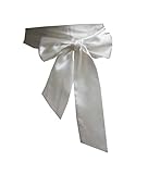 NANIA Wedding satin sash belt for special occasion dress bridal sash (Ivory)