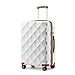British Traveller Hartschalenkoffer Mittelgroß 64 x 43 x 26.5 cm, Reisekoffer aus ABS + PC mit TSA-Schloss, Koffer Trolleys mit 4 Rollen für Reisen und Business, Creme