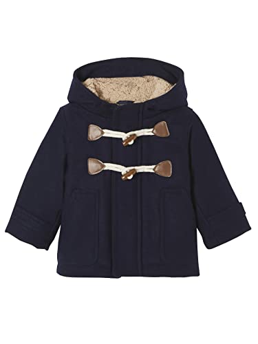 Vertbaudet Baby Jacke mit Kapuze, Dufflecoat, Recycling-Polyester nachtblau...