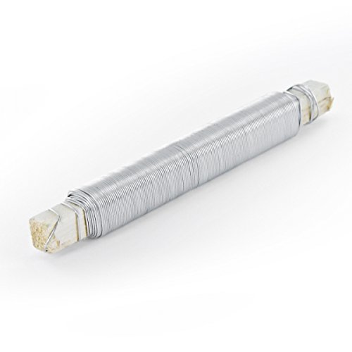 hadra 25x verzinkter Stahl Draht auf Holzstab - DS: 0,65 mm - Silber - 100 g