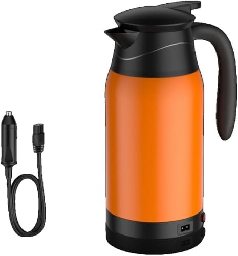 HongzyFirm 電気ケトル 車用 電気ポット LED温度表示 車用ケトル トラック用ポット カーケトル 12V カーポット 24V 車載湯沸かし 大型車 1L お盆帰省 防災 災害対策 防災グッズ (12v)
