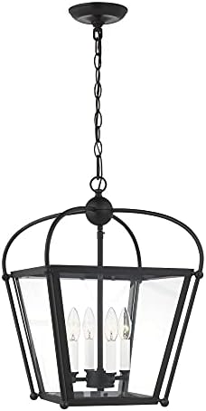Sea Gull Lighting Charleston-4 Light Small Foyer-Midnight Black Finish-LED Lamping Type