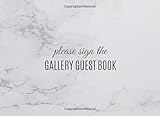 GALLERY GUEST BOOK |With Space For Collecting Email Addresses, Name And Comments | White Marble Cover: Art Gallery Guest Book | Convention Email Book
