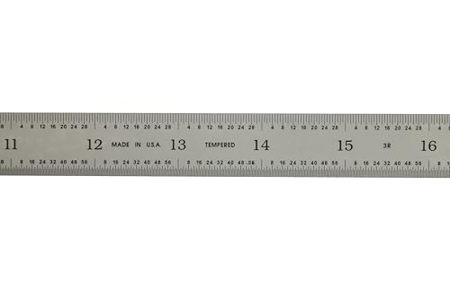 PEC Tools 24" Flexible Metal Ruler, 3R Graduation, Precision Measuring Tool
