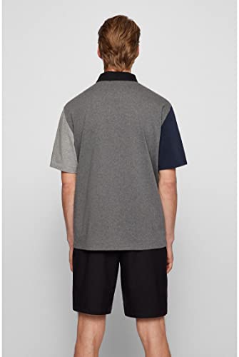 BOSS Pecolourblock Polo, Grigio Medio, S Uomo