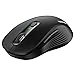 TECKNET Maus Kabellos, Bluetooth Maus (Tri-Modus: BT 5.0/3.0+2.4G) Funkmaus mit USB-A Empfänger, 4800 DPI Leise Mouse für große Hände, Multidevice für PC/Laptop/Mac/Tablet, Schwarz