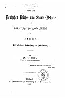 Ueber Die Deutschen Reichs Und Staatsdefizite Und Das Einzige Geeignete Mittel 1519671660 Book Cover