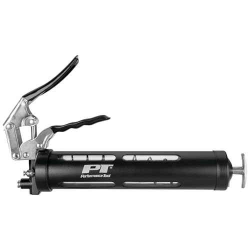 Image of Performance Tool W54294 Clear View Pistol Action Manual Grease Gun with 12-Inch Wipe Hose and Coupler