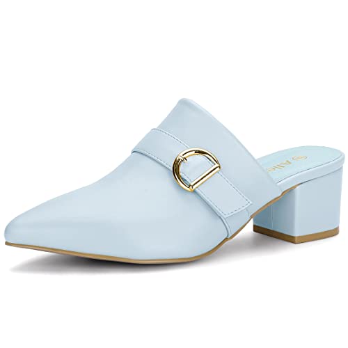 Mules à talon bloc Allegra K et bout pointu pour femme