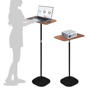 Caossuixin Stehpult Schreibtisch Höhenverstellbar, 46-120 cm Adjustable Computertisch Schwarz Verstellbares Mobile Stehpult, für Laptop, Projektor Büro Studie Arbeit Laptoptisch Höhenverstellbar