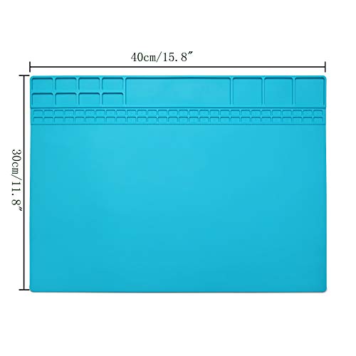 Mat Repair Heat Resistant 932°Soldering Mat Silicone Work Mat For Repairing Electronics Mat Workbench Pad Board for Soldering for Repairing Work,BGA Repair Station (Dark Blue)