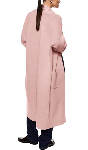 Image of Womens Long Sleeve Maxi Cardigan Open Front Oversized Knitted Sweater Coat Casual Lapel Warm Overcoat with Pockets