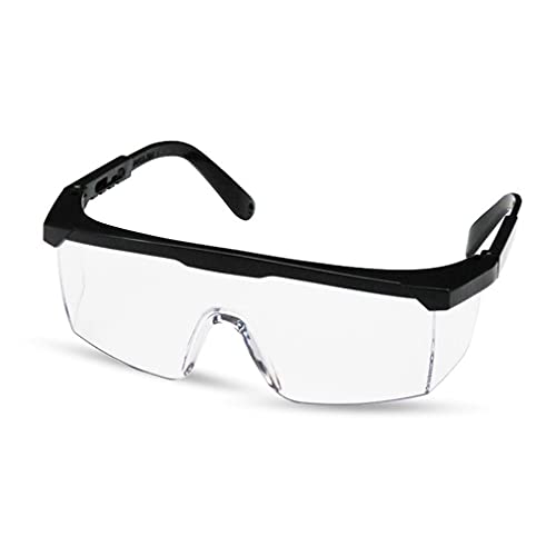 Haowen Gafas Protectoras telescópicas Ajustables para piernas, oculares de Trabajo antisalpicaduras, película Blanca con Marco Negro, 50 * 48 * 32 cm Cover