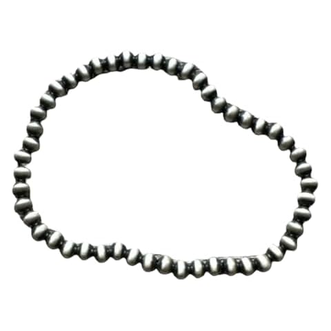 Pearlybear Turquoise Genuine Southwestern 925 Sterling Silver Stretchy Elastic Pearls Bead Bracelet. 4mm, 5mm, 6mm, 7mm, 8mm, 10mm, 12mm, 14mm, 16mm (4mm), Medium Cover