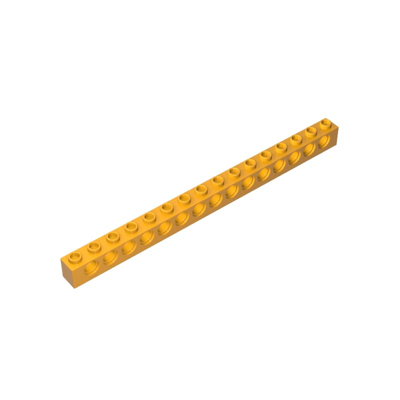 Gobricks 3703 Technology Brick Technic Brick 1x16 [15 Holes] 10 Pieces GDS-630 Compatible with Lego Building Blocks Color:Bright Light Orange