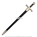 Munetoshi 33” Excalibur King Arthur Royal Sword Steel Medieval Renaissance Gold