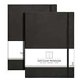 AHGXG Dotted Journal 2-Pack- Dot Grid Journal B5 size (7.6x 10 inch) with Premium Thick 120gsm Dot Paper, Softcover PU Leather Total 160 sheets Pages, BlackBlack