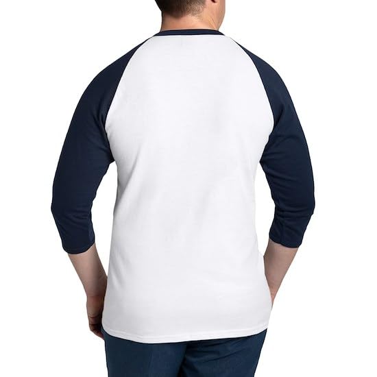 CafePress Custom Personalized Roll Out Baseball Jersey Men's Cotton Baseball Jersey, 3/4 Raglan Sleeve Shirt Blue/White