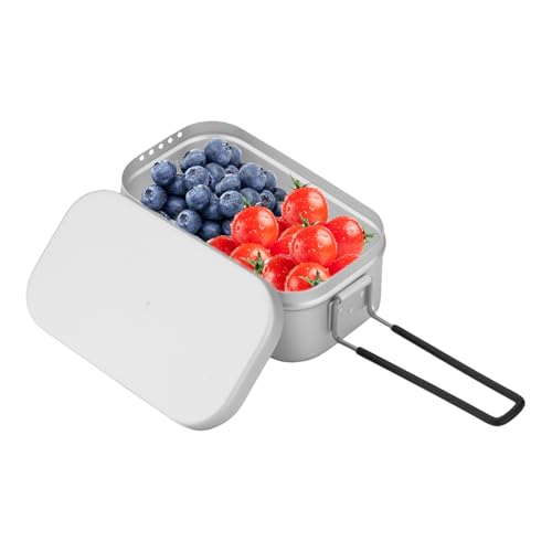 Contenedores De Almuerzo - Manjas Plegables Lunch Box, Travel Lunch Container | Reutilizable, Recipiente De Alimentos Liviano Con Aluminio De Tapa, Campamento Para El Almuerzo De La Vajilla