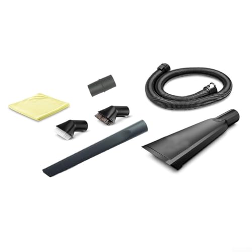 Karcher 2 863304 0 - Juego de limpieza integral para aspiradoras Karcher 2 (7 piezas, incluye 1 extensión de 5 m, boquillas para esquinas y grietas)