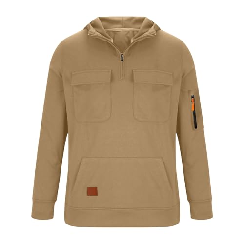 Quarter Zip Hoodie Boys' Sweatshirt with Multi Pockets Long Sleeve Pullover Jacket with Kangaroo Pocket for Fall Winter3