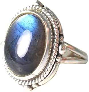 Labradorite Ring, Labradorite Silver Ring, Blue Flash Labradorite Ring, Statement Ring, Oval Labradorite Ring, Boho Ring, Christmas Gift