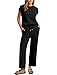 Sampeel Vacation Outfits for Women 2025 Date Beach Fall Fashion Must Haves Summer Clothes Two Piece Sets Travel Matching Sets Women's Clothing Work Business Casual Black L