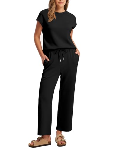 SAMPEEL Two Piece Sets for Women Summer Vacation Outfits Cap Sleeve Tops Lounge Matching Sets Clothing Beach Fashion Clothes2