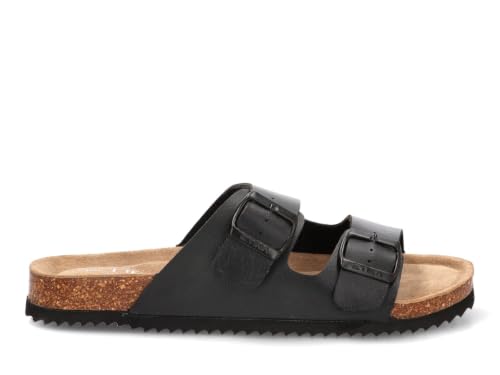 Sandales plates homme noir Bio Etika 41012 boucles été taille 45