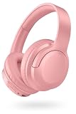 Fone de Ouvido Bluetooth 5.3 On-Ear – Headphone Sem Fio com Cancelamento de Ruído, Microfone Integrado, Ajustável e Dobrável – Ideal para Corrida, Academia, Android e iOS - Premium (Rosa)