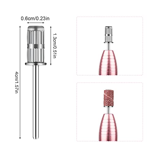 Rolybag 10 Pieces nail drill heads nail drill bits sanding band shaft 3/32 inch nail drill bits mandrels for electric file nail sanders manicure pedicures home salon & spa - Thumbnail 2