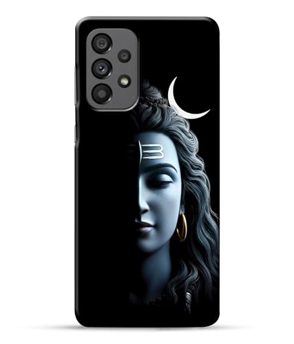 Image of Lord Shiva Half Face Printed Hard Back Case Cover Compatible for Samsung Galaxy A73 5G / Samsung A73 5G (Multicolor) - D1668