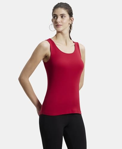 Image of Jockey A113 Women's Super Combed Cotton Rib Fabric Slim Fit Solid Tank Top