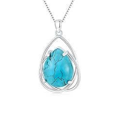 A_Turquoise Stone_18+2'' Sterling Silver Chain