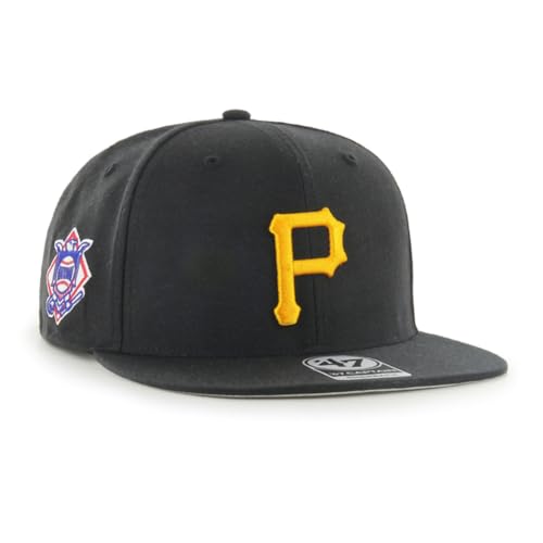 '47 MLB Sure Shot Captain Hat Adjustable Structured 6-Panel Snapback Hat Cap, Adult One Size Fits All (US, Alpha, One Size, Pittsburgh Pirates)
